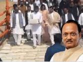 अजित पवार की अस्थियां की गई प्रवाहित, बेटा नंगे पैर संगम पहुंचा