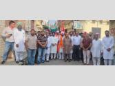 वीर बजरंगी के जयघोष के बीच शहर से निकली झंडे की शोभा यात्रा
